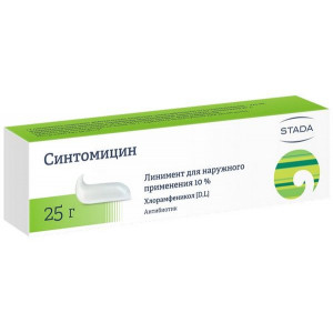 СИНТОМИЦИНА 10% 25Г. ЛИНИМЕНТ ТУБА /НИЖФАРМ/ СИНТОМИЦИНА 10% 25Г. ЛИНИМЕНТ ТУБА /НИЖФАРМ/